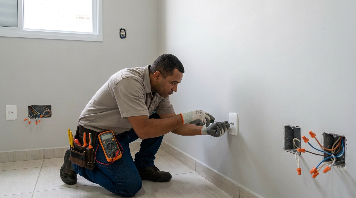Instalacao de tomada e interruptor em Joinville‑SC