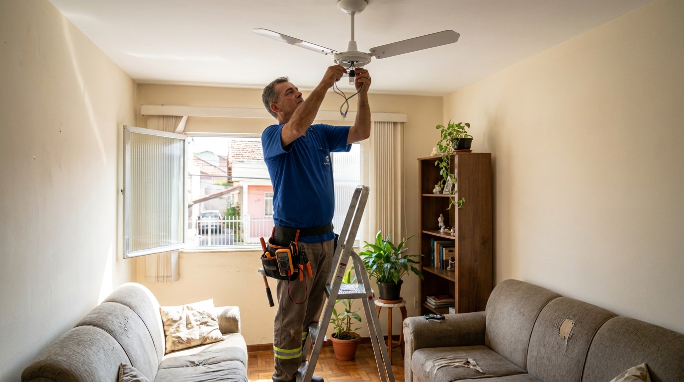 Instalacao de ventilador de teto em Joinville‑SC